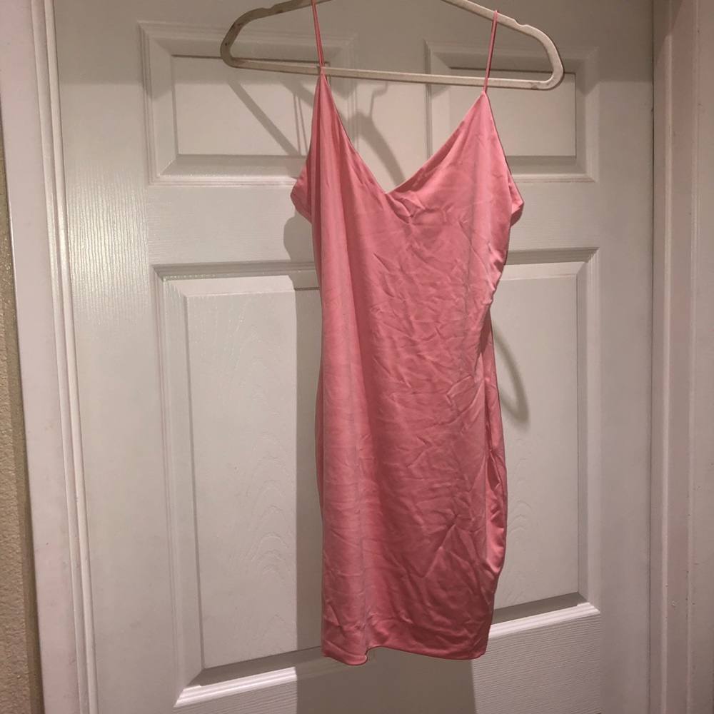 Bubblegum light pink mini dress